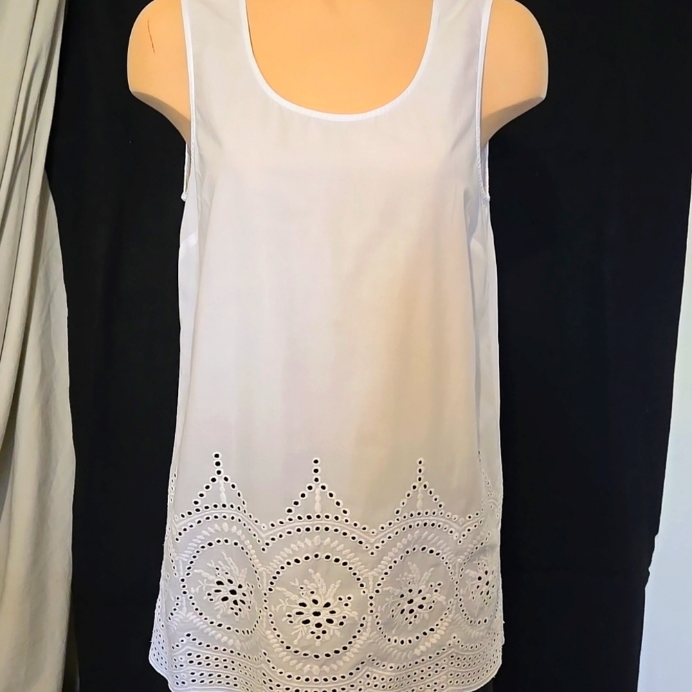 Cynthia Rowley white eyelet tank top